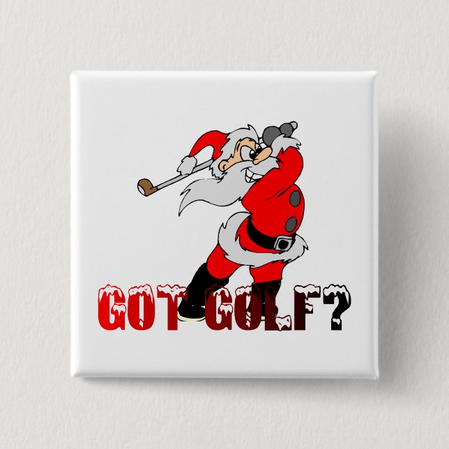 Golf Santa 15 Cm Square Badge (Front)