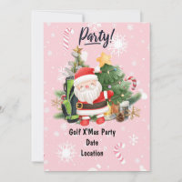 Golf Santa Claus golfer in on pink background