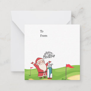 Golf Santa Claus golfing Christmas Holiday Funny Card