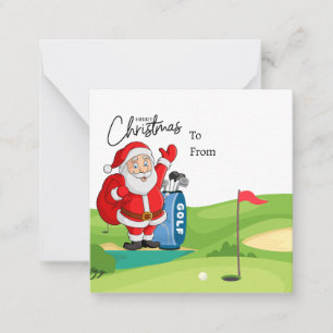 Golf Santa Claus golfing Christmas Holiday Funny  Card