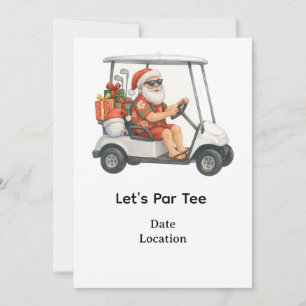 Golf Santa Claus golfing Summer Christmas Invitation
