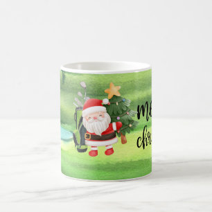 Golf Santa Claus is golfing on Christmas Coffee Mug