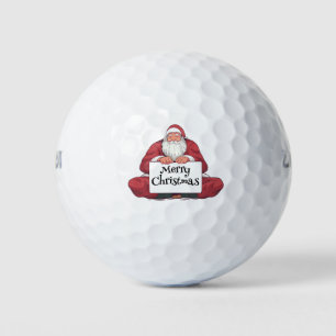 Golf Santa Claus says Merry Christmas to golfer G Balls