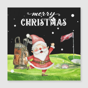 Golf Santa Claus with golf balls on green 