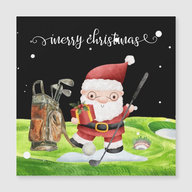 Golf Santa Claus with golf balls on green  (Front)