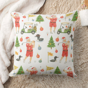 Golf Santa Golfer Golfing Christmas Minnesota Cushion