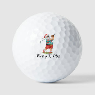 Golf Santa Golfing for Christmas Summer July  Balls