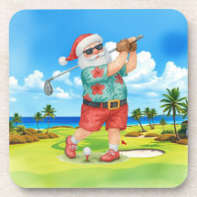 Golf Santa Golfing for Christmas Summer July 