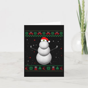 Golf Santa Snowman Ball Ugly Christmas Golfer Golf Card