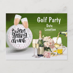Golf Save the date for Bachelorette Party Postcard