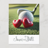Golf Save the date for wedding with golf ball