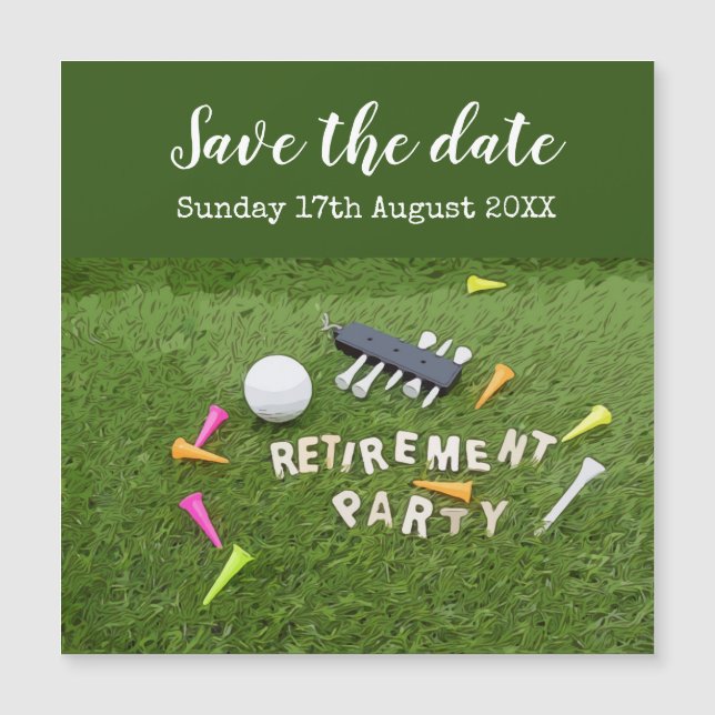 Golf Save the date Golf retirement party on green (Front)