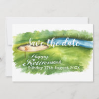 Golf Save the date Golf retirement party on green