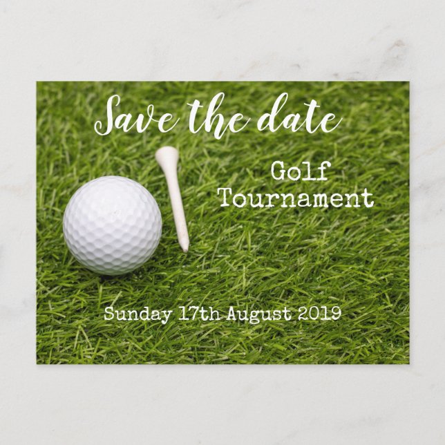 Golf Save the date Golf Tournament  Announcement Postcard (Front)