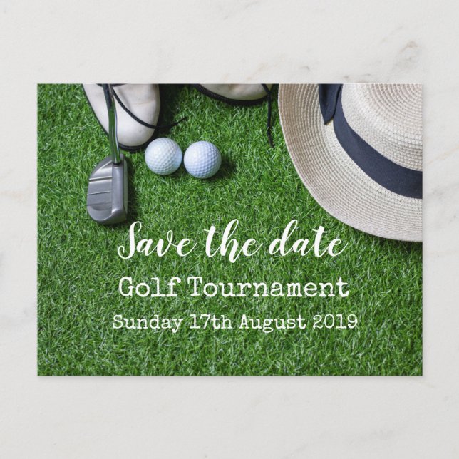Golf Save the date Golf Tournament  Announcement Postcard (Front)