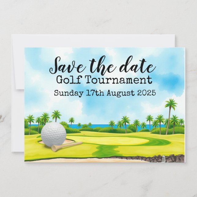 Golf Save the date Golf Tournament  Invitation (Front)
