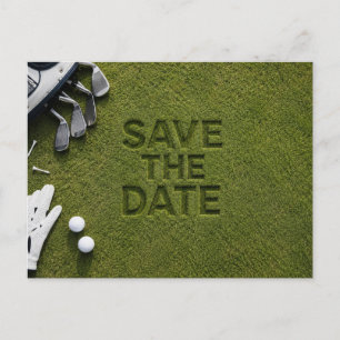 Golf Save the date Golf Tournament on green Announcement Postcard