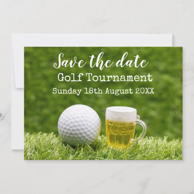 Golf Save the date Golf Tournament with Beer Invitation (Front)