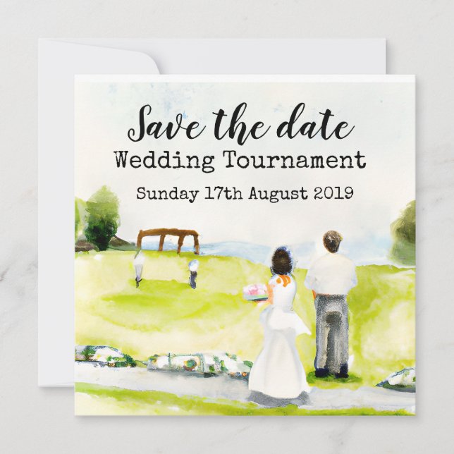 Golf Save the date Golf Wedding Tournament  Announcement (Front)