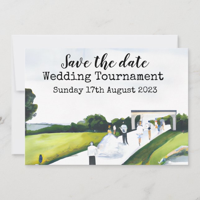 Golf Save the date Golf Wedding Tournament   Invitation (Front)