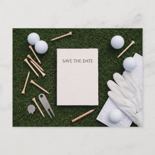 Golf Save the Date Golfer Themed Announcement Postcard