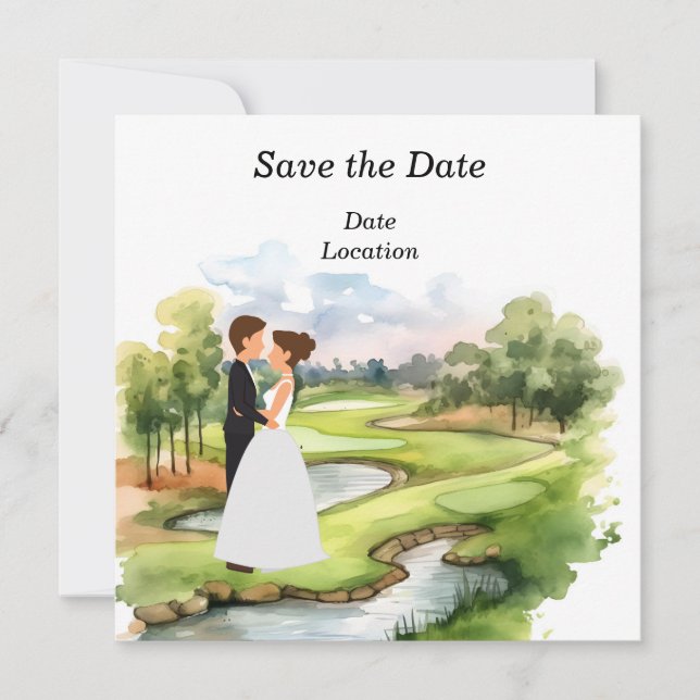 Golf Save the Date Wedding Party  Invitation (Front)