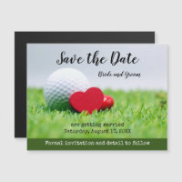 Golf  Save the date with golf and heart Magnetic I