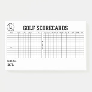 Golf Scorecards Post-it Notes