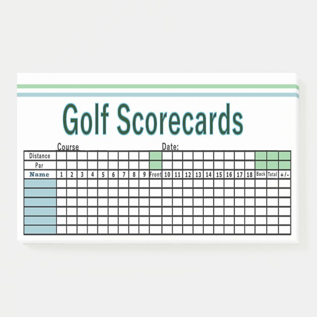 Golf Scorecards Post-it Notes (Front)