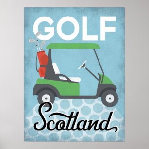 Golf Scotland - Retro Vintage Travel Poster