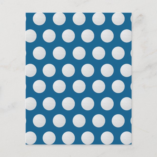 Golf Scrapbook Paper - Blue Golf Ball Pattern (Front)