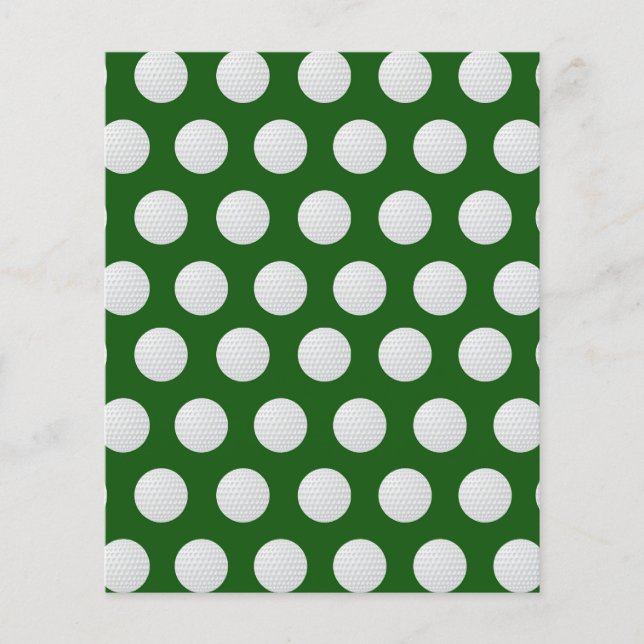 Golf Scrapbook Paper - Green Golf Ball Pattern (Front)