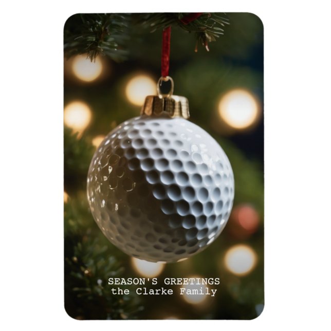 Golf Season's Greetings Christmas Magnet (Vertical)