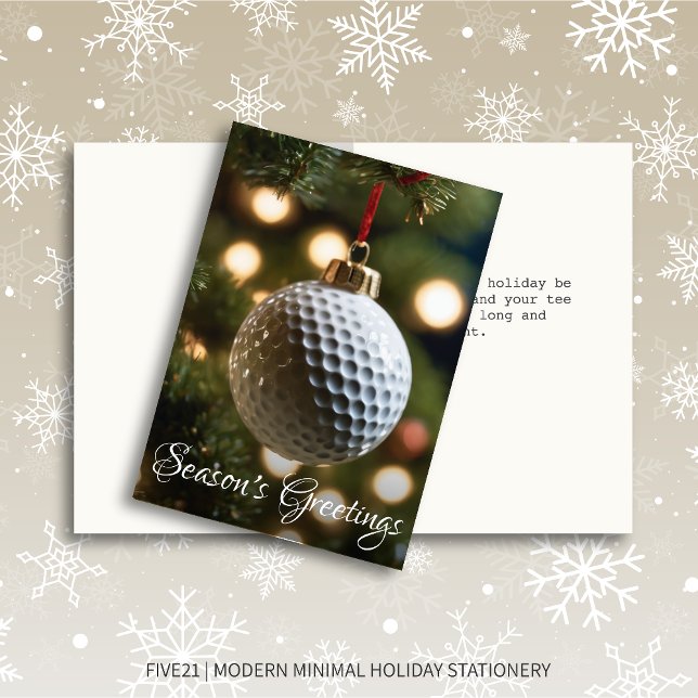 Golf Season's Greetings Folded Christmas Holiday Card (Creator Uploaded)