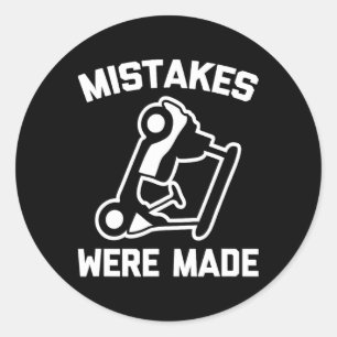 Golf Shirt Mistakes Were Made (golf Cart) Funny Go Classic Round Sticker