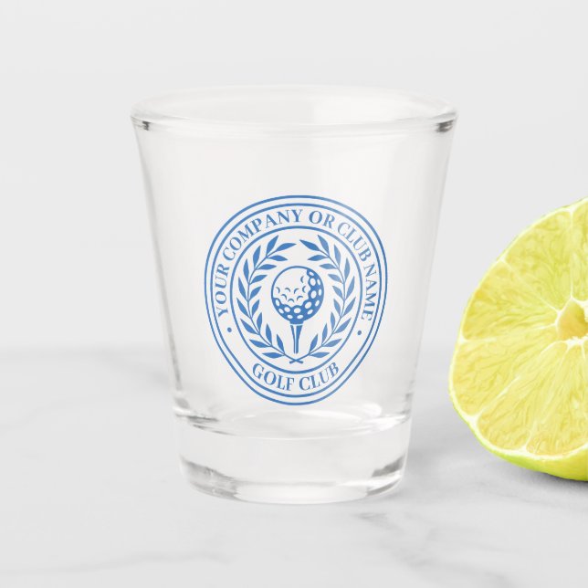 Golf Shot Glass Custom Name Best Man Gift Blue (Front)