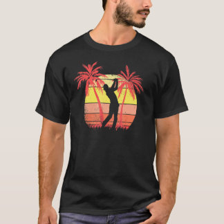 Golf Shot Hole In One Summer Sunset 80s Palm T-Shirt