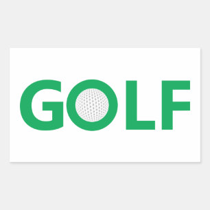 Golf sign rectangular sticker