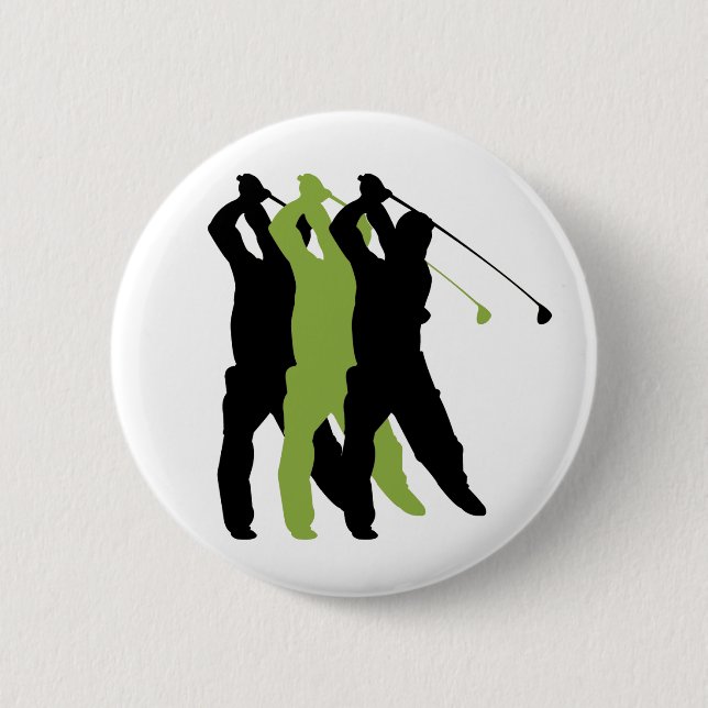 Golf Silhouette 6 Cm Round Badge (Front)