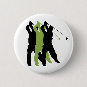Golf Silhouette 6 Cm Round Badge