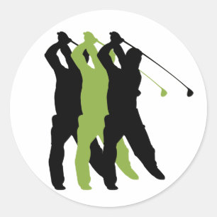 Golf Silhouette Classic Round Sticker