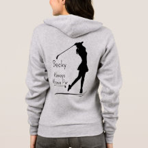 Golf Silhouette, Female, Name, Text