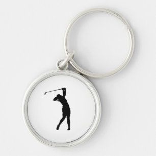 Golf Silhouette Keychain Minimal Gift for Golf Lov