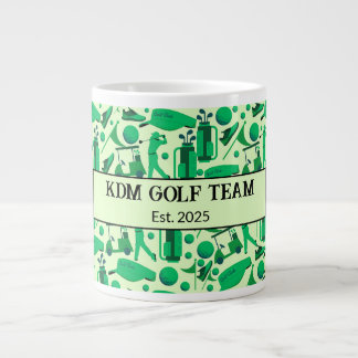 Golf Silhouette Pattern Classic Branding buisness  Large Coffee Mug