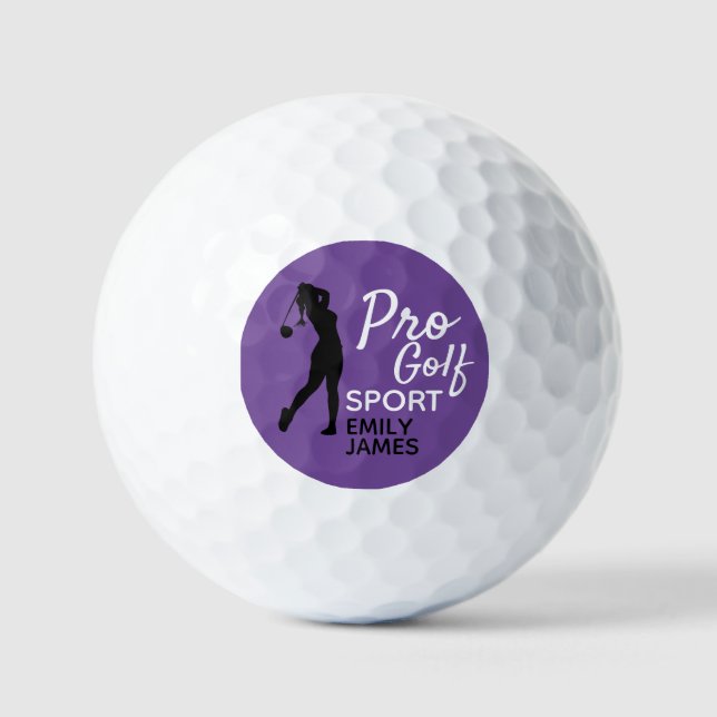 Golf Silhouette, Pro Golf Sport, Personalized Balls (Front)