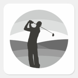 Golf Silhouette Square Sticker