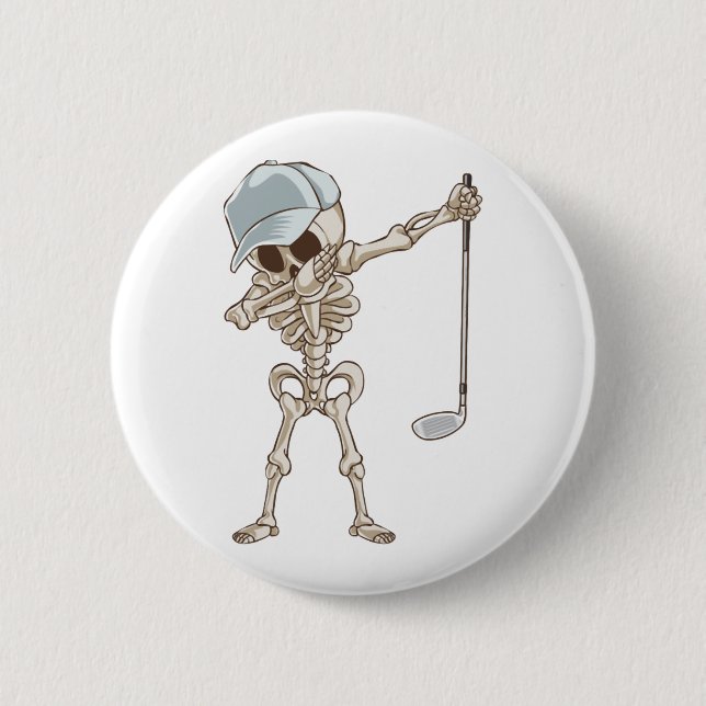 Golf Skeleton 6 Cm Round Badge (Front)