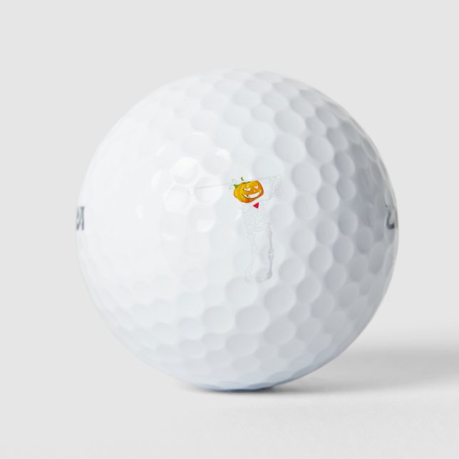 Golf Skeleton Pumpkin Halloween Balls (Front)