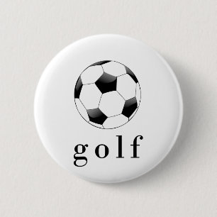 Golf Soccer Ball Funny Sports T-Shirt 6 Cm Round Badge