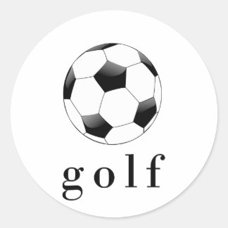 Golf Soccer Ball Funny Sports T-Shirt Classic Round Sticker